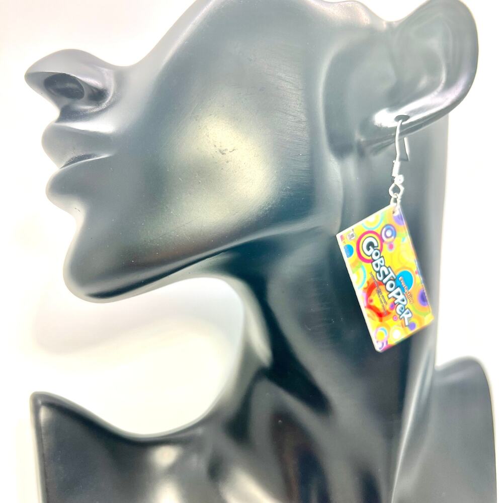 Gobstopper Earrings - Retro Candy Dangle Jewelry - Bright Color Pop Style - Picture 7 of 8